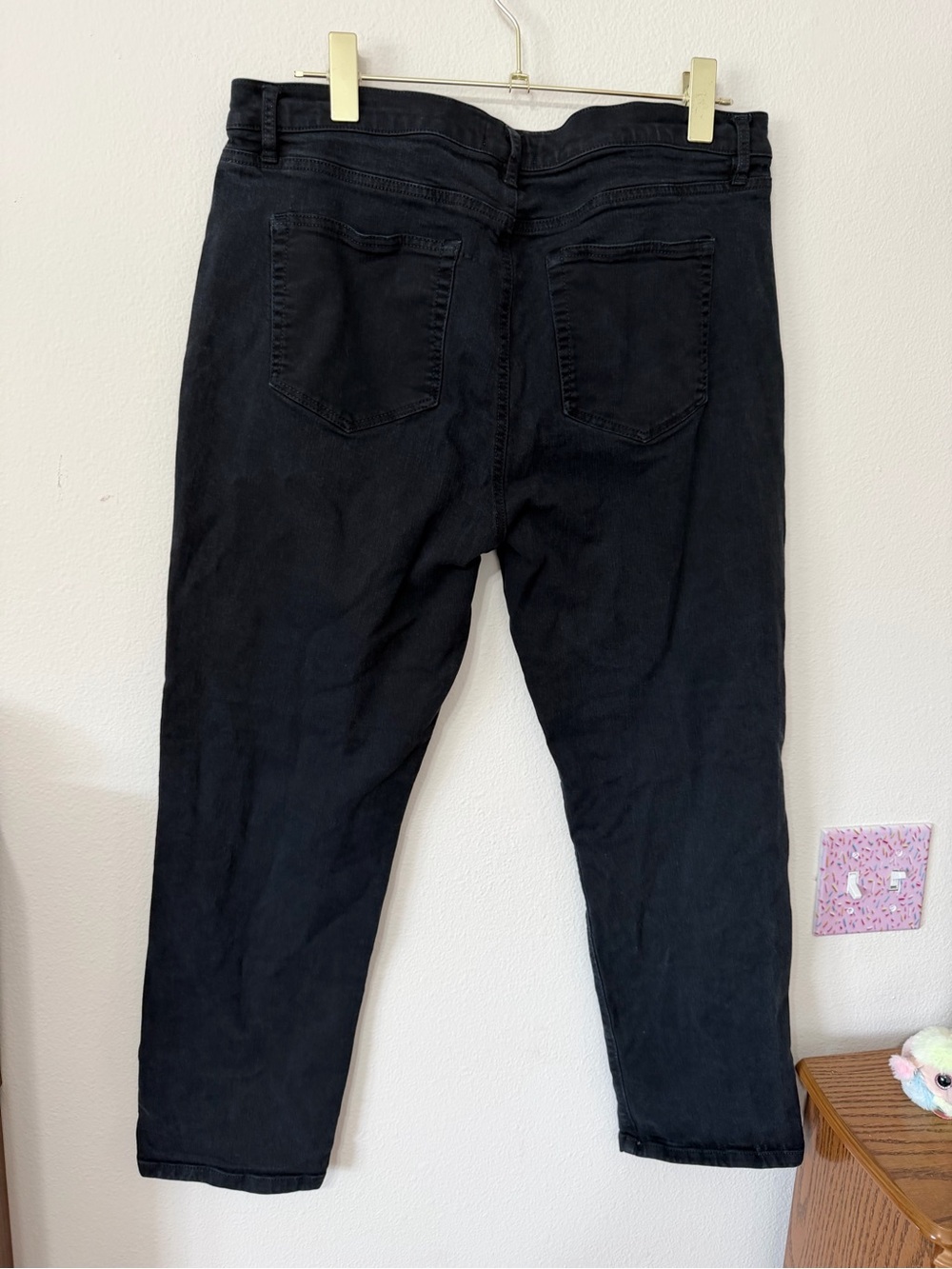 The Loft HEMMED black jeans size 14 - Picture 4 of 8